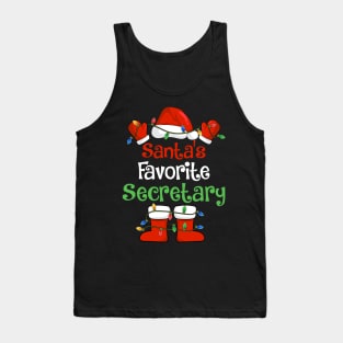 Santa's Favorite Secretary Funny Christmas Pajamas Tank Top